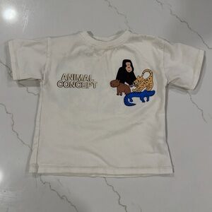 Zara Kids Cream Animal Graphic Tee